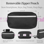 iYoShop Hands Free Dog Leash with Zipper Pouch, Dual Padded Handles and Durable Bungee for Walking, Jogging and Running Your Dog (White-Purple Mix, Large)