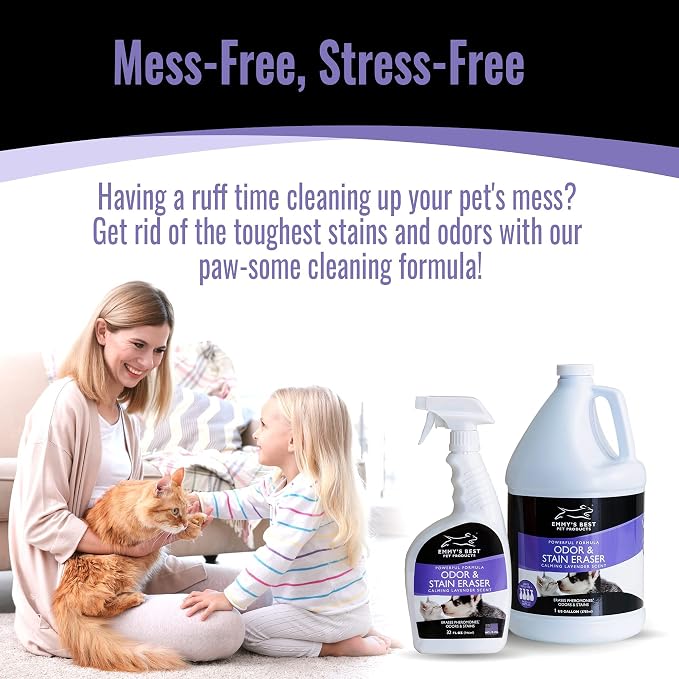 Pet Odor & Stain Eraser – Urine Enzyme Carpet Cleaner, Lavender, 128 oz