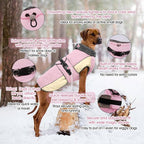 QBLEEV Warm Dog Jacket - Reflective, Adjustable Winter Coat with Turtleneck for Cold Weather, Waterproof Fleece Snowsuit for Small, Medium, Large Dogs
