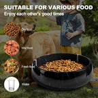 Karibiber Natural Marble Dog Bowl, 5lbs Non Slip Dog Food Bowl, Non Spill Weighted Water Bowls for Large Dogs, Durable Big Dogs Dish, Puppy Pet Bowls, Easy to Clean, Holds 6.5 Cups(Spain Black)