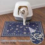 Glittme Cat Litter Mat, 33"x22" Non-Slip Washable Trapping Mat for Cats | Litter Trapping Mat With Thick PVC Coil To Catch Scatter, Soft On Paws And Waterproof Bottom To Protect Floors