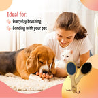 The Buddy System - Combo Bristle Pet Brush, 2-in-1 Brush | Dog & Cat grooming brush with 2 sides for dual capabilities.Durable rubber to losen hair and boar bristle to increase shine.
