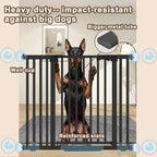 41" Extra Tall Baby Gate for Big Dog No Jumping Over, 46-54.7" Wide Pet Safety Gate Indoor for Doorways No Drilling,Auto Close Child Puppy Gates for Stairways Pressure Mounted (Black)