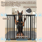 41" Extra Tall Baby Gate for Big Dog No Jumping Over,54.7-63.0" Wide Pet Safety Gate Indoor for Doorways No Drilling,Auto Close Child Puppy Gates for Stairways Pressure Mounted (Black)