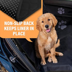 Active Pets XL Waterproof Hammock Large Car Seat Cover, Fits SUVs Trucks Big Sedans, Secure Convertible Travel Bed Protects Backseat Cargo from Dog Puppy Pet Water Food Drool Urine, Black w/Blue Trim