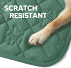 PAWFINITY Waterproof Bed Cover for Dogs, Pet Blanket for Mattress Washable | Paw Print Quilted, Hair Resistant, Anti Cat Scratch, Pee Proof Furniture Protector for Cal King Bed, 82x102 Inch, Green