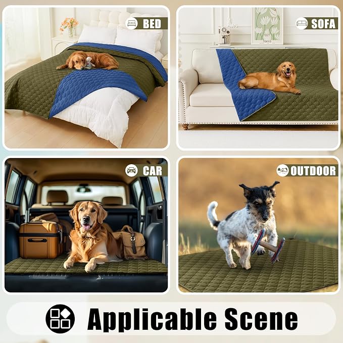 Smiry Waterproof Dog Bed Cover Blanket, Reversible Pet Blanket | Soft Reversible, Washable Leakproof Cats Dogs Couch Cover for Sofa, Couch, Furniture (52x82 Inch)