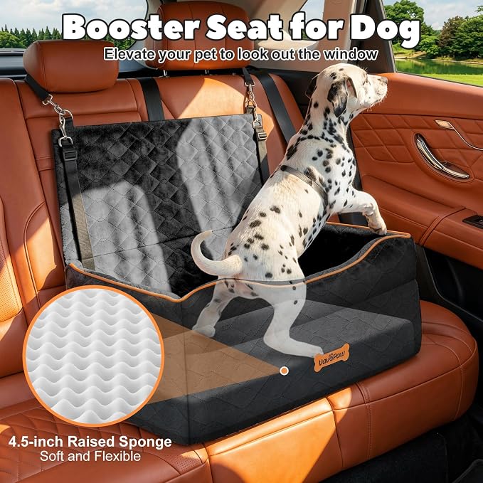 VavoPaw Medium Dog Car Seat Under 50Lbs or 2 Small Dogs Under 25Lbs