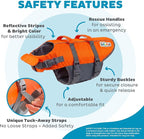 Outward Hound Granby Splash Orange Dog Life Jacket, Large