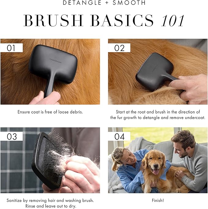 Tweezerman Slicker Brush for Pets-Grooming Brush with Coated Bristles