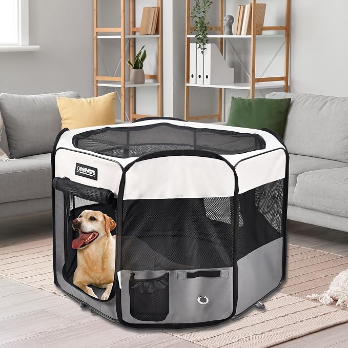 JESPET Pet Dog Playpens 36", 45" & 61" Portable Soft Dog Exercise Pen Kennel with Carry Bag for Puppy Cats Kittens Rabbits, Indoor/Outdoor Use