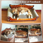COOZMENT Sofa-Shaped Cat Scratching Couch & Lounge Bed - Thick Cardboard Cat Scratcher Pad (27.6" L x 12.4" W x 11.8" H)
