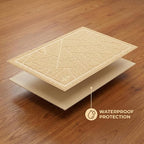 Cat Litter Box Mat, Kitty Premium PVC Pad, Durable Trapping Rug, Phthalate Free, Urine-Resistant, Scatter Control, Mosaic, M 23 x 16 Inch, Beige
