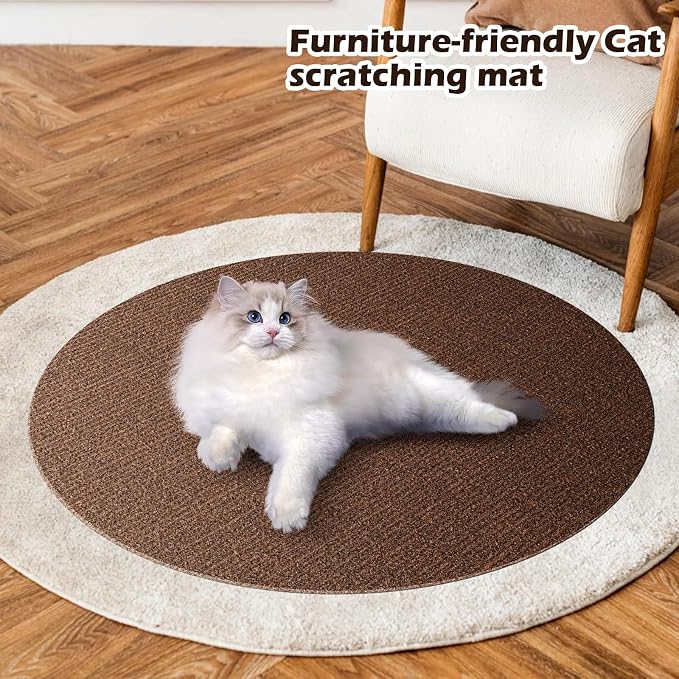 Cat Scratch Furniture Protector, 78.7"x15.8" Cat Scratch Pad for Couch | Trimmable Self-Adhesive DIY Sofa Wall Cats Tower Mat, Replacement Pads from Pet Claws, Dark Brown