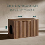 Evermagin 31.5" Cat Litter Box Enclosure Furniture | Walnut Hidden Litter Box Cabinet, Modern Indoor Cat House, Fluted Kitty End Table for Living Room, Bedroom, Entryway