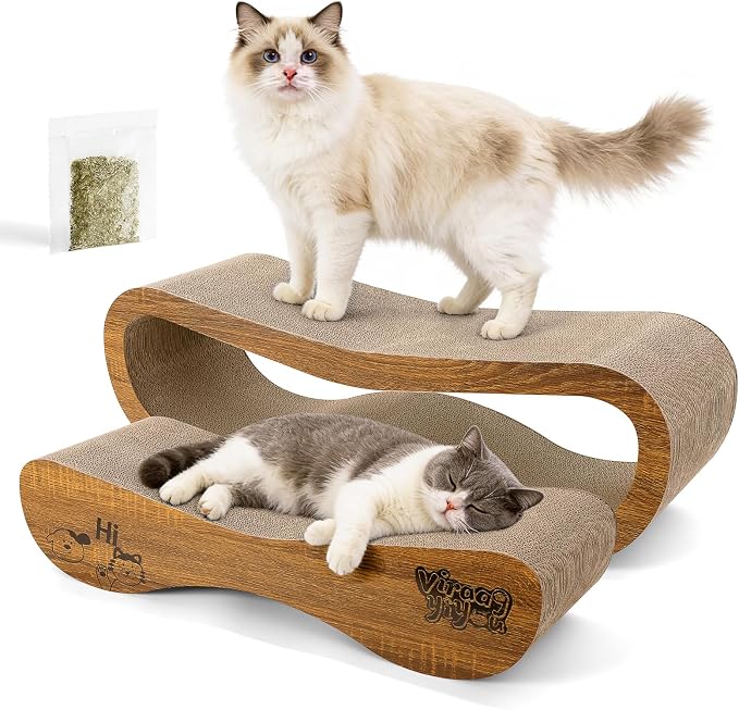 Cat Scratcher, 2 in 1 Cardboard Cat Scratchers for Indoor Cats Scratch Pad | Pet Cat Supplies for Scraching & Napping & Hiding, as Scratching Post Couch Lounger Bed Furniture Protector, XLarge 34.2 Inch