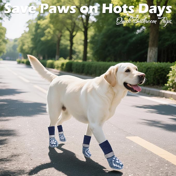 EXPAWLORER Dog Socks to Prevent Licking and Slipping, Summer Dog Shoes for Hot Pavement, Paw Protectors Boots for Hardwood Floors Anti-Slip, Dog Booties for Small Medium Large Senior Dogs XS