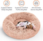 Petloox Donut Dog Bed - Premium Comfort for Anxiety Relief - Fluffy & Calming Design with Ultra-Plush Support | Cozy Round Dog Bed with Super Soft Circle Style (Pink, Small)
