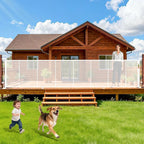 276" Retractable Baby Gate Extra Wide, 52" Tall Retractable Dog Gate for Stairs, Doorways, Decks, Mesh Gate Long Child Gate Pet Gate for Indoor, Outdoor, with Reinforced Mesh Rods, Dual Locks(White)