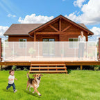 236" Retractable Baby Gate Extra Wide, 41" Tall Retractable Dog Gate for Stairs, Doorways, Decks, Mesh Gate Long Child Gate Pet Gate for Indoor, Outdoor, with Reinforced Mesh Rods, Dual Locks