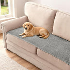 H.VERSAILTEX Plush Chenille Couch Cover for 3 Cushion Couch Anti Slip Washable Sofa Slipcovers Soft and Durable Furniture Protector for Dogs Cats Kids (27.5" x 59", Dove)