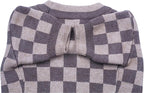 Dog Sweater for Small Dogs, Designer Dog Clothes, Luxury Damier, Soft Knit | Designer dog clothes for small dogs with soft knit comfort, luxury styling and easy pullover fit for Yorkies in cold weather.