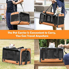 GAPZER Dog Carry Bag Puppy, Pet Soft-Shell Portable Kennel Crate 0-15 lbs | Privacy Protection Big Kitten Car Travel Cloth Carry Bag up to 20 lbs, Small Animal Portable Mesh Kennel Cage for Vet Visits