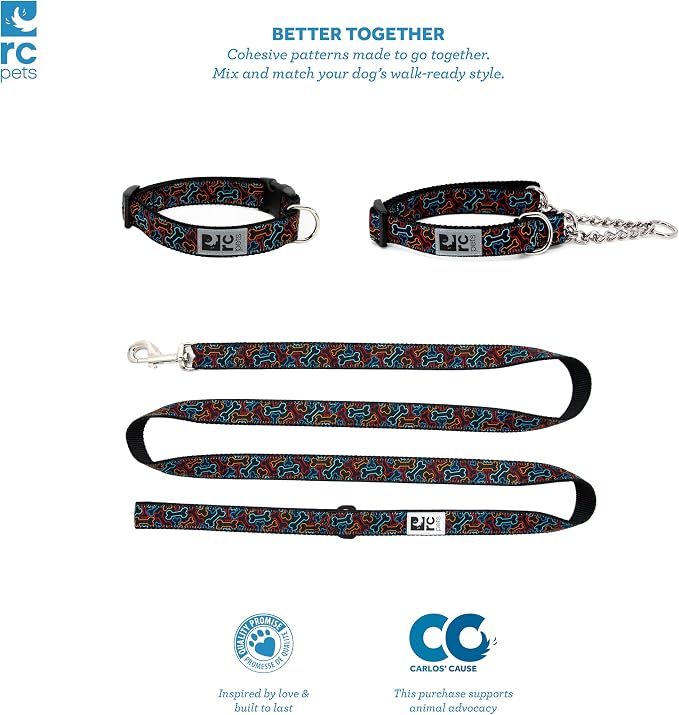 RC Pets 3/4" x 6 ft Dog Leash, Bones