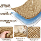 FUANGUI 2 Pack Waterproof Couch Cover for Dogs Pets Sofa Protector | Non-Slip Washable Fuzzy Soft Sofa Slipcover for 2 PCS L Shaped Sofa Pet Friendly, 27.6" x 59.1"+27.6" x 70.9", Camel