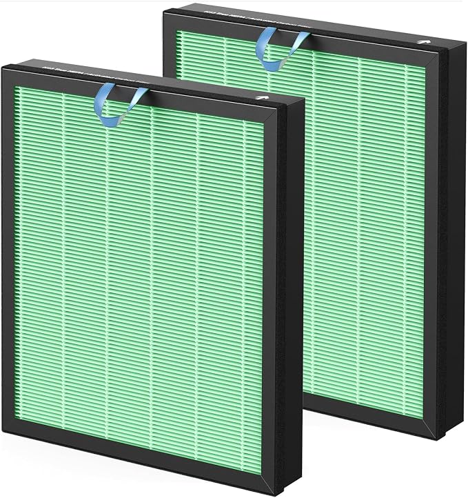 Vital 200S-P Toxin Replacement Filter for LEVOIT Vital 200S Air Purifier | 3-in-1 Filtration with Activated Carbon Vital 200S Filter, Vital 200S-RF-TX(LRF-V201-GUS) for Toxin, Dust, Smoke,2 Pack,Green