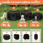 Siedihit Dog Playpen, Puppy Pet Playpens Indoor for Medium Dogs Tent | Crates Cage Indoor/Outdoor, Portable Pop Up Dog Kennel Playpen with Carrying Case for Dogs/Cats/Rabbits, Black
