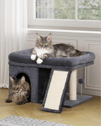 Aechonow XL Cat Tree Tower for Large Adult Cats 20 lbs+, 23x15.7 Perch Bed | Condo Cave for Indoor Medium Kittens, Sisal Scratchers, Extra Large