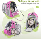 Cawypety Expandable Cat Backpack Large Space Cat Bubble Backpack Carrier | Pink, for Carrying Cats Pets and Small Dogs, Airline-Approved, for Travel Hiking Walking Car, Transparent Window, Breathable