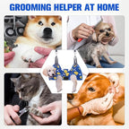PAWCHIE Dog Grooming Hammock Harness for Dogs & Cats with Pet Nail Clipper Trimmer - Cat Hanger Sling for Trimming Clipping Nails- Dog Hammock Restraint Bag for Small Medium Large Dog, Navy Blue M
