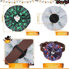 100 Pcs Halloween Dog Collar Bows Halloween Pet Flower Collar Bow Ties Attachment for Small Medium Large Dog Cat Puppy Holiday Grooming Accessories