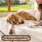 FUANGUI 2 Pack Waterproof Couch Cover for Dogs Pets Sofa Protector | Non-Slip Washable Fuzzy Soft Sofa Slipcover for 2 PCS L Shaped Sofa Pet Friendly, 27.6" x 59.1"+27.6" x 70.9", Beige