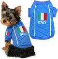 Parisian Pet Italy Dog Jersey - Breathable Mesh Puppy Football Jersey - Stretch Sporty Dog Clothes - Summer Shirts for Small Dogs - Soccer Jersey for Dogs - Sportswear Pet Clothes - Team Italy Apparel