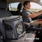 Lekereise Pet Carrier Backpack Expandable Cat Backpack Carrier for Small Dogs Large Cats Puppies, Dog Backpack Carrier for Hiking Travel Outdoor Hold Pets Up to 20 25 Lbs, Grey
