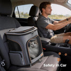 Large Cat Backpack Expandable Pet Carrier Backpack, Lekereise Dog Backpack Carrier for Small Dogs and Medium Cats, Grey