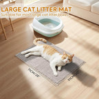 Pieviev Soft Chenille Cat Litter Box Mat, Ultra Absorbent, 28'' x 22'' | Long Plush Chenille Traps Cat Deeply, Waterproof Tpr Anti-Slip Backing, Absorbs Moisture, Machine Washable Cat Mat