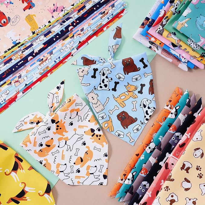 Sweetude 100 Pcs Dog Bandanas Bulk Dog Bandana Bibs Pet Bandanas with Captions Adjustable Cat Outfit Washable Triangle Scarf Kerchief for Small to Medium (Cute)