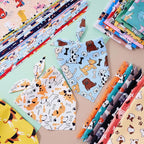 Sweetude 100 Pcs Dog Bandanas Bulk Dog Bandana Bibs Pet Bandanas with Captions Adjustable Cat Outfit Washable Triangle Scarf Kerchief for Small to Medium (Cute)