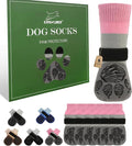 EXPAWLORER Non-Slip Dog Socks for Hardwood Floors to Prevent Licking, Dog Shoes for Hot Pavement Quick Walking, Dog Booties Boots & Paw Protectors with Grippers for Small Medium Large Senior Dogs XL