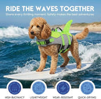 ASENKU Dog Life Jacket - Pet Safety Vest for Swimming & Boating, Shark Life Jacket with Floatation, Dog Lifesavers Swimsuits for Small Medium Large Dogs (Green, S)
