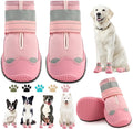 Dog Boots for Large Dogs, Medium Dog Boots & Paw Protectors for Hardwood Floors, Outdoor Dog Booties for Hot Pavement Winter Snow Hiking, Dog Shoes with Reflective Strips