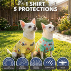 Spark Paws Sunblock Dog T-Shirt, SPF30 Protection, Lightweight Breathable Quick Dry for Dogs with Sensitive Skin - Bees & Watermelon (Set of 2) - Size 3XL