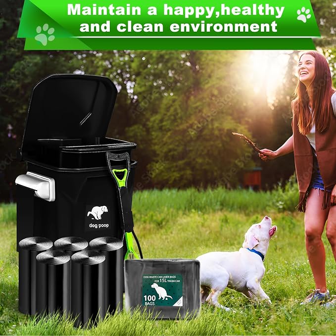Dog Waste Bags - 200 Pcs Dog Poop Bags for 20L Dog Poop Trash Can | 10 Pack Unscented Dog Poop Bag Rolls, Dog Waste Can Liners for Outdoor, Poop Bags for Dogs, Trash Bags for for Outdoor，Home