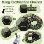 CypherX Outdoor Cat Enclosure,Portable Cat Tent with Tunnel Popup Catio | 4-in-1 modular design: 2 tents,11.8" wide tunnels & carry bag. Durablepop-up setup for small animals, rabbits & cats.