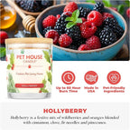 Pet House Candle 2 Pack - Plant-Based/Soy- Clean Burning Scented, Long Lasting Pet Odor Candle for Home - Hollyberry
