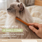 2 in 1 Cat Brush for Dematting & Deshedding, Undercoat Rake | Stainless steel undercoat rake for cats and small dogs helps remove loose hair, mats and tangles; grooming comb included